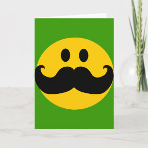 Moustache Customisable background colour) Card