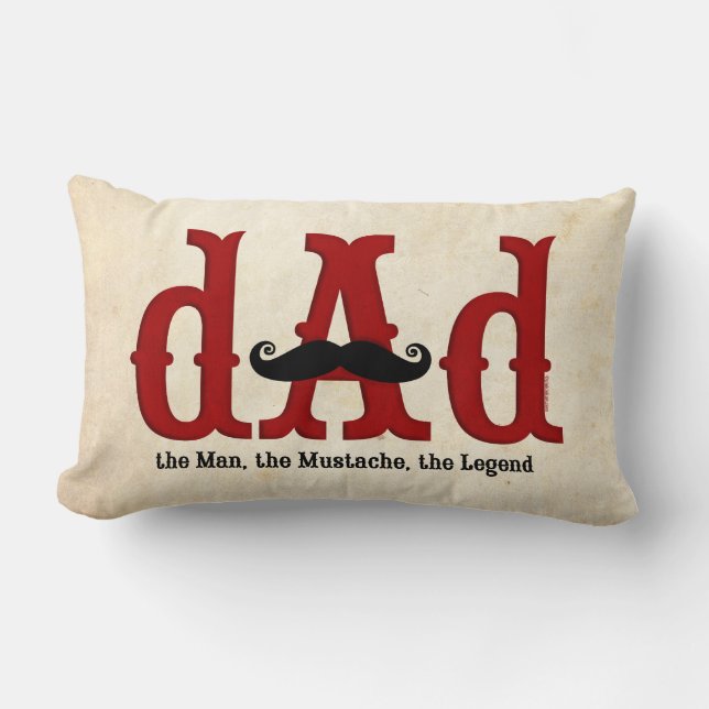 Moustache Dad Pillow (Front)
