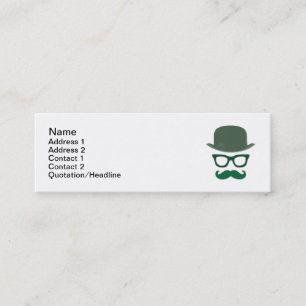 Moustache, Derby and Eye Glasses Mini Business Card