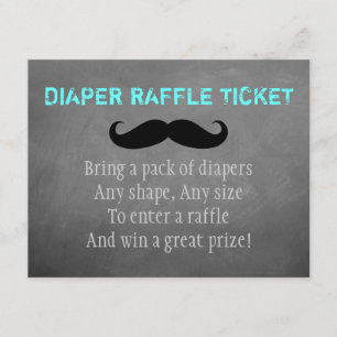 Moustache Diaper Raffle Ticket Enclosure Card