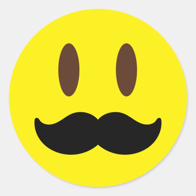 Moustache Emoji Man Stickers (Front)