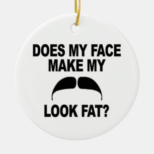 Moustache Fat Ceramic Tree Decoration