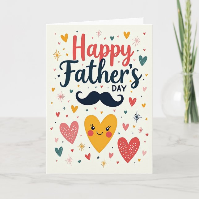 Moustache Fathers Day Cheer Card (Front)