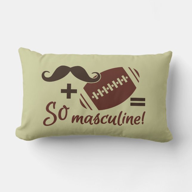Moustache & Football custom colour throw pillow (Front)