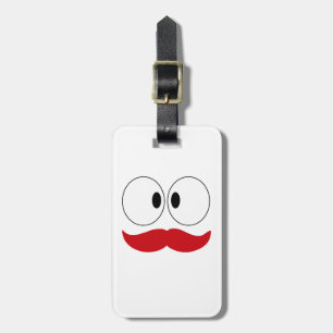 Moustache Funny Face With Eyes Luggage Tag