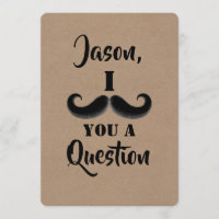 Moustache Funny Groomsman or Best Man Proposal