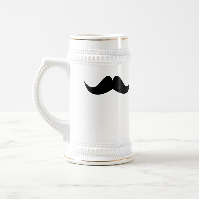 Moustache groomsman bachelor beer stein mug (Left)