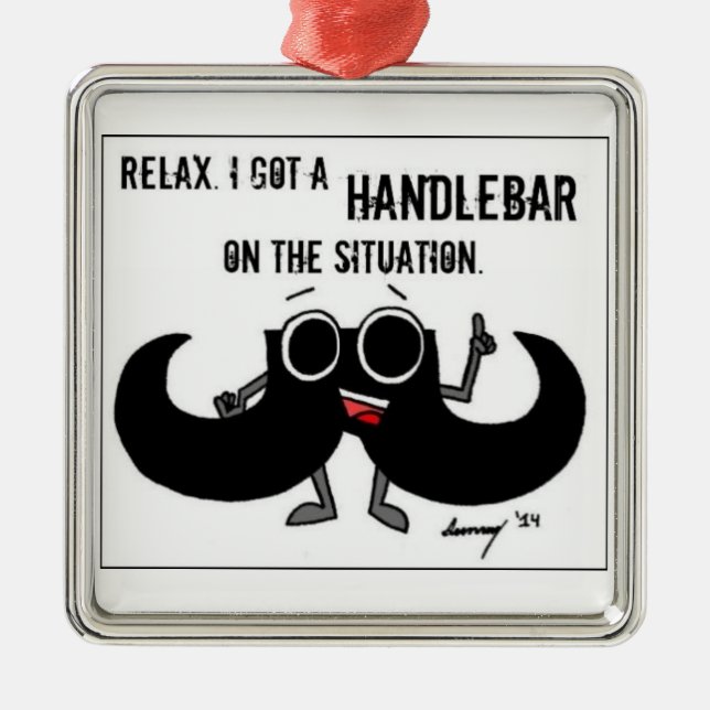 Moustache "HANDLEBAR ON THE SITUATION" Ornament (Front)