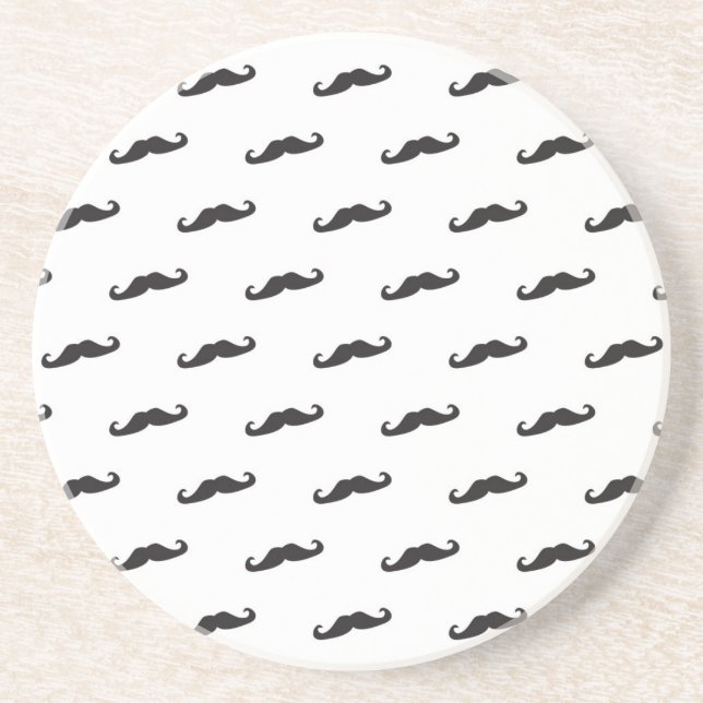 Moustache hipster pattern 2 coaster (Front)