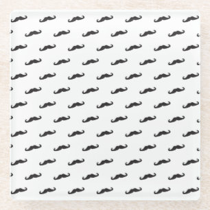 Moustache hipster pattern 2 glass coaster