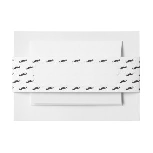 Moustache hipster pattern 2 invitation belly band