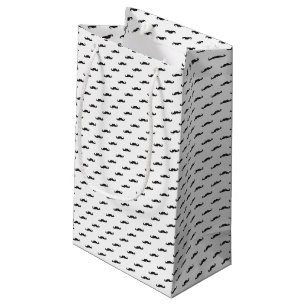 Moustache hipster pattern 2 small gift bag