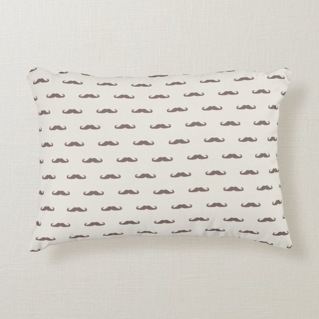 Moustache hipster pattern 3 decorative cushion (Front)