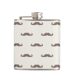 Moustache hipster pattern 3 hip flask