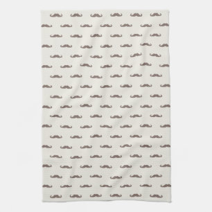 Moustache hipster pattern 3 tea towel