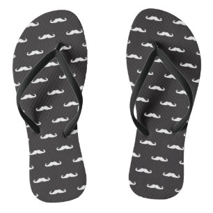 Moustache hipster pattern jandals