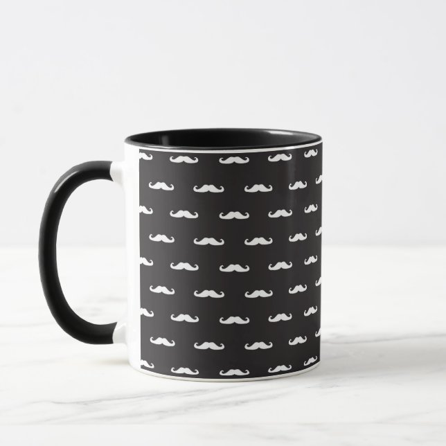 Moustache hipster pattern mug (Left)