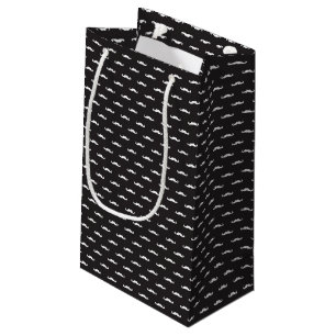 Moustache hipster pattern small gift bag