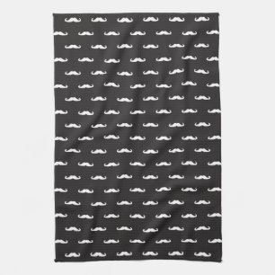 Moustache hipster pattern tea towel