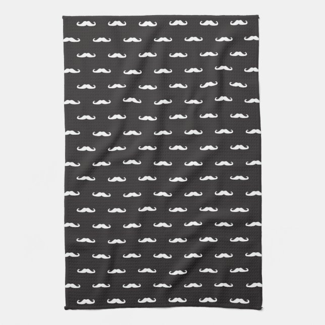 Moustache hipster pattern tea towel (Vertical)