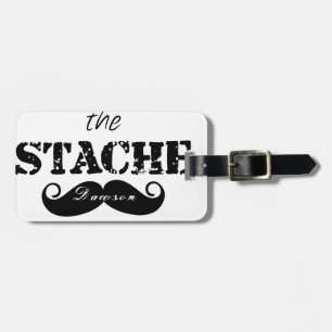 Moustache Hipster Retro Pattern Luggage Tag