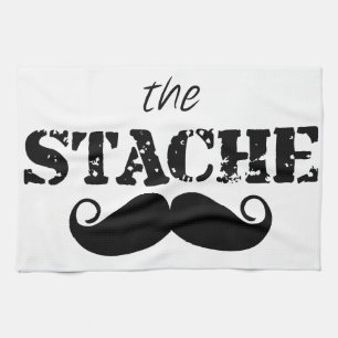 Moustache Hipster Retro Pattern Tea Towel