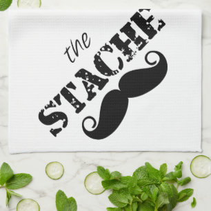 Moustache Hipster Retro Pattern Tea Towel