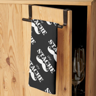Moustache Hipster Retro Pattern Tea Towel