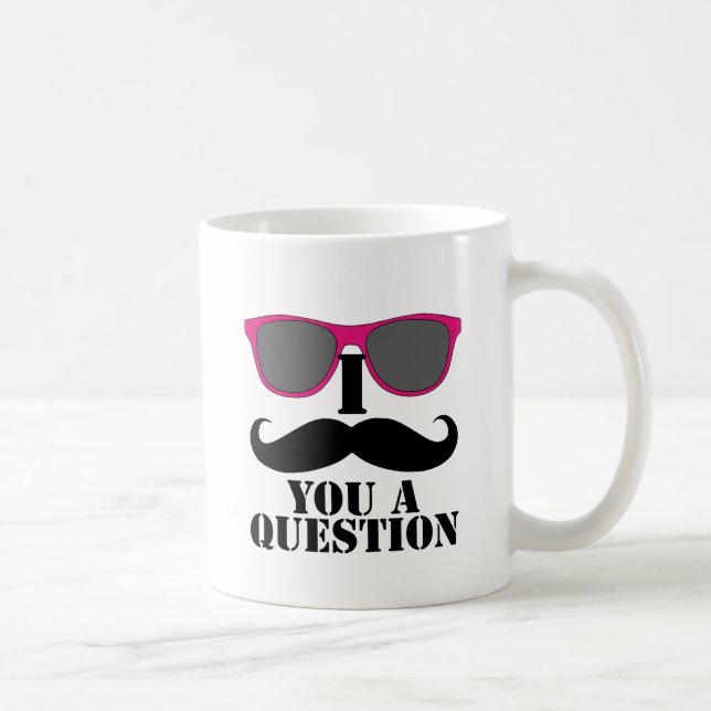 Moustache Humour with Pink Sunglasses Coffee Mug (Right)
