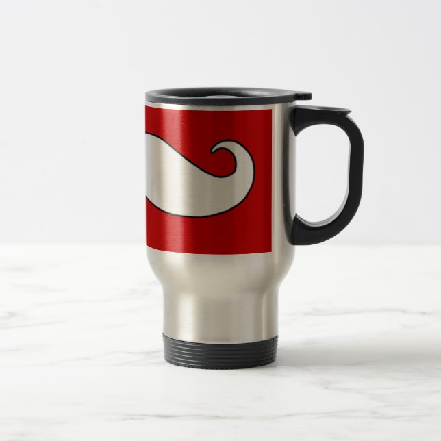 Moustache in Black or White Travel Mug (Right)