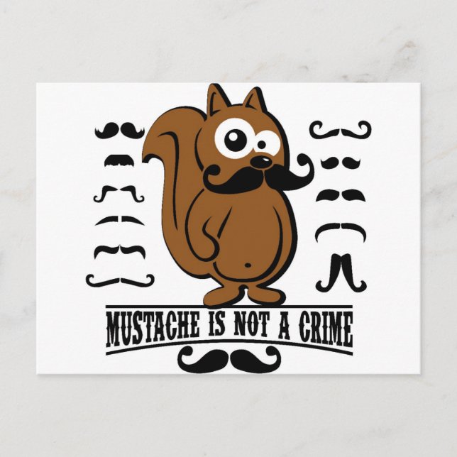 moustache is not a crime postcard (Front)