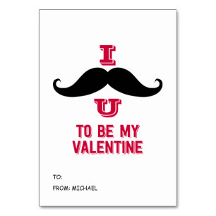 Moustache Kids Classroom Valentine Card