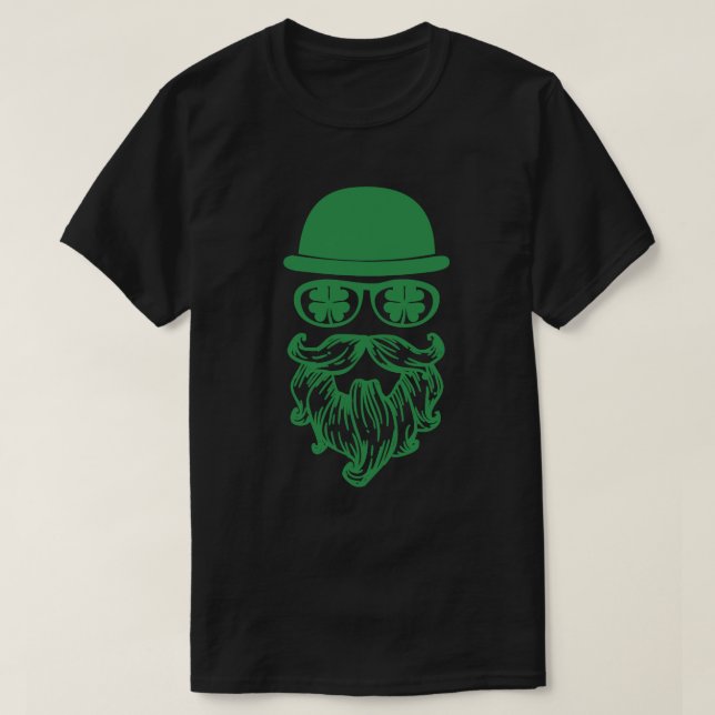 Moustache Leprechauns St. Patrick's Day T-Shirt (Design Front)