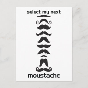 Moustache Line Up Postcard