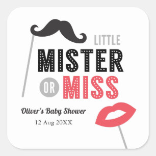 Moustache Lips Props Baby Shower Sticker
