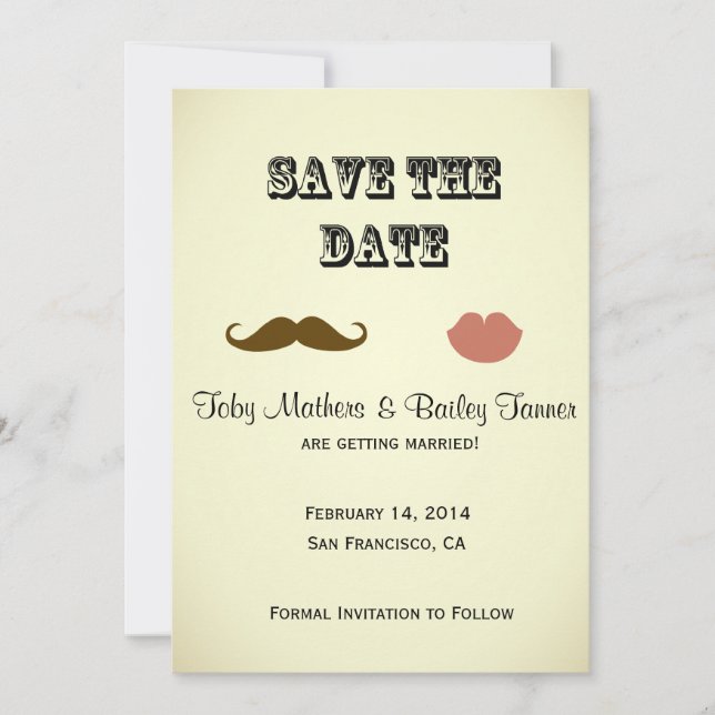 Moustache & Lips Save-the-date Save The Date (Front)