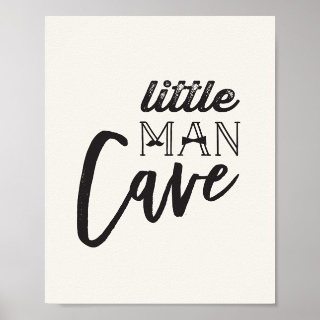 Moustache Little Man Cave Boy Baby Nursery Art Poster (Front)