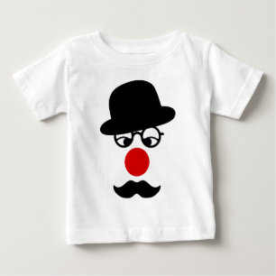 Moustache Man with Hat and Clown Nose Baby T-Shirt