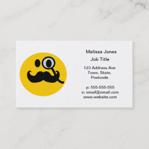 Moustache monocle business card