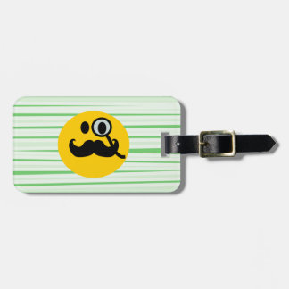 Moustache monocle luggage tag