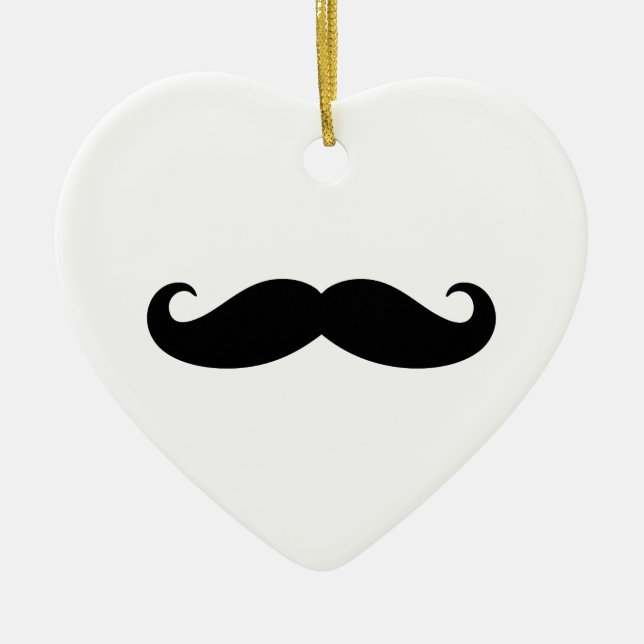 Moustache Moustache, Moustache design Ceramic Tree Decoration (Front)