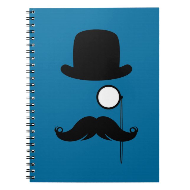 Moustache Moustache Stache Man Spiral Notebook (Front)
