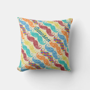 Moustache Mr. Hipster Vintage Retro Cushion