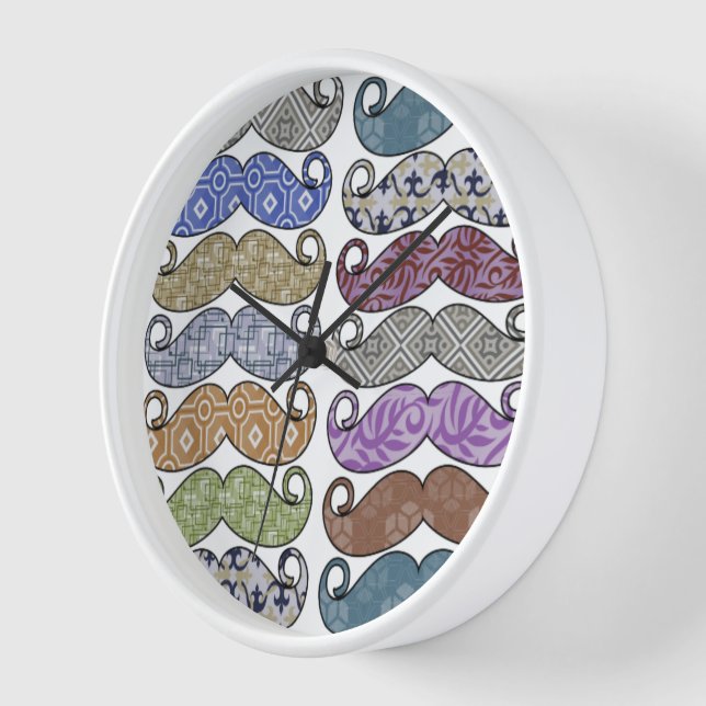 Moustache  Mr. Hipster Vintage Retro Wall Clock (Angle)