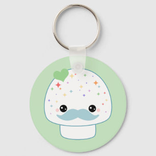 Moustache Mushroom Key Ring