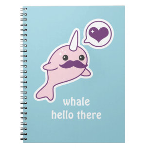 Moustache Narwhal Notebook