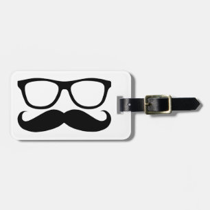 Moustache Nerd Luggage Tag