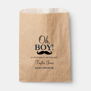 Moustache Oh Boy Baby Shower Favour Bags