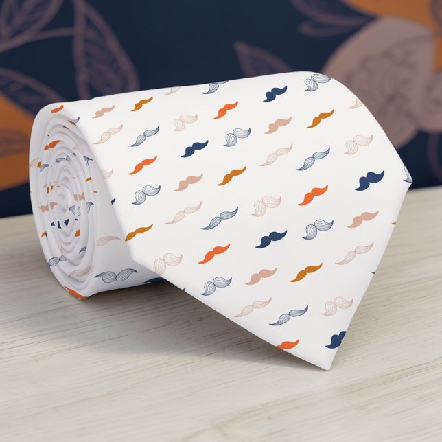Moustache on Beige Necktie Tie (Creator Uploaded)