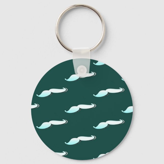 Moustache on green key ring (Front)